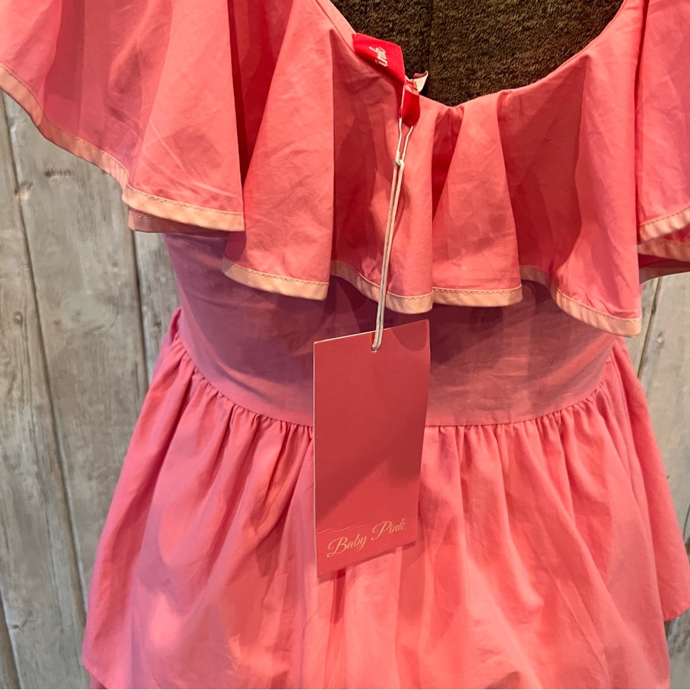 Pink Ruffled Tiered Dress - Picture 4 of 7